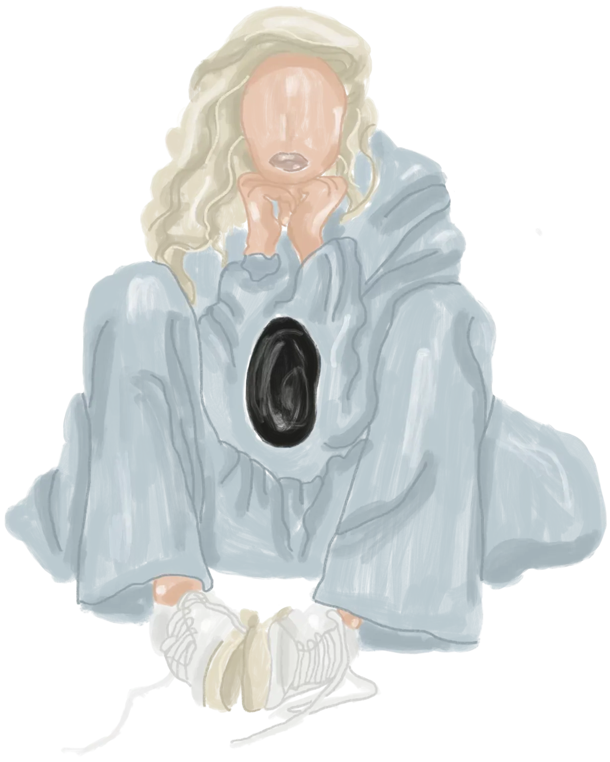 Illustration d'une femme avec un trou dans la poitrine