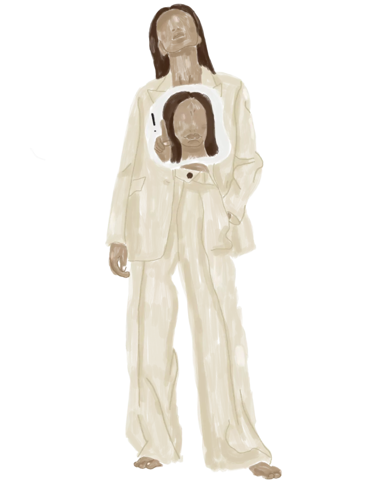 Illustration d'une femme de dédoublant en parent