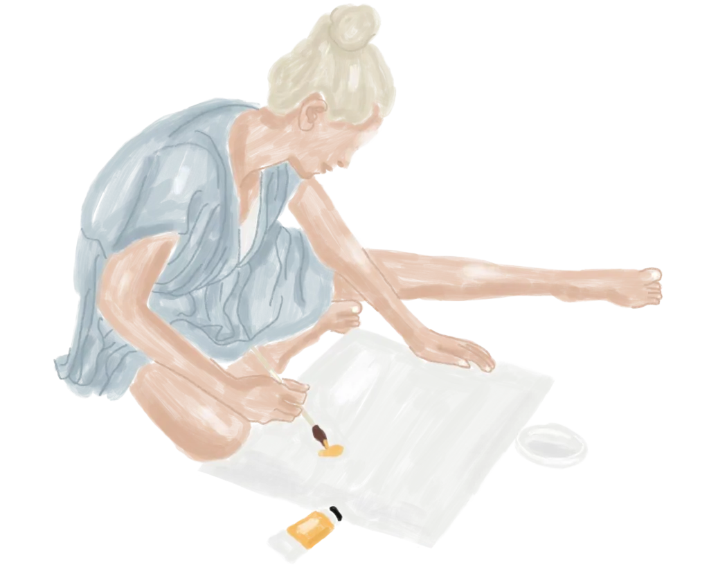 Illustration d'une femme qui peint