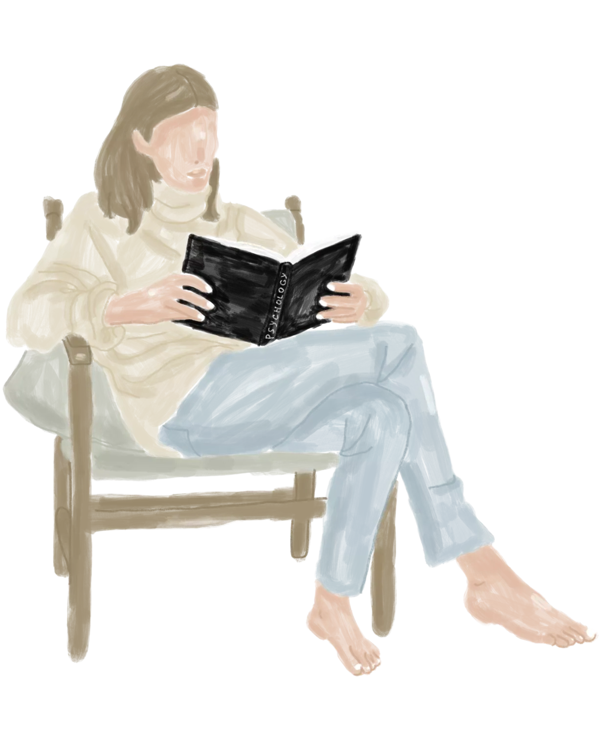 Illustration de femme en train de lire