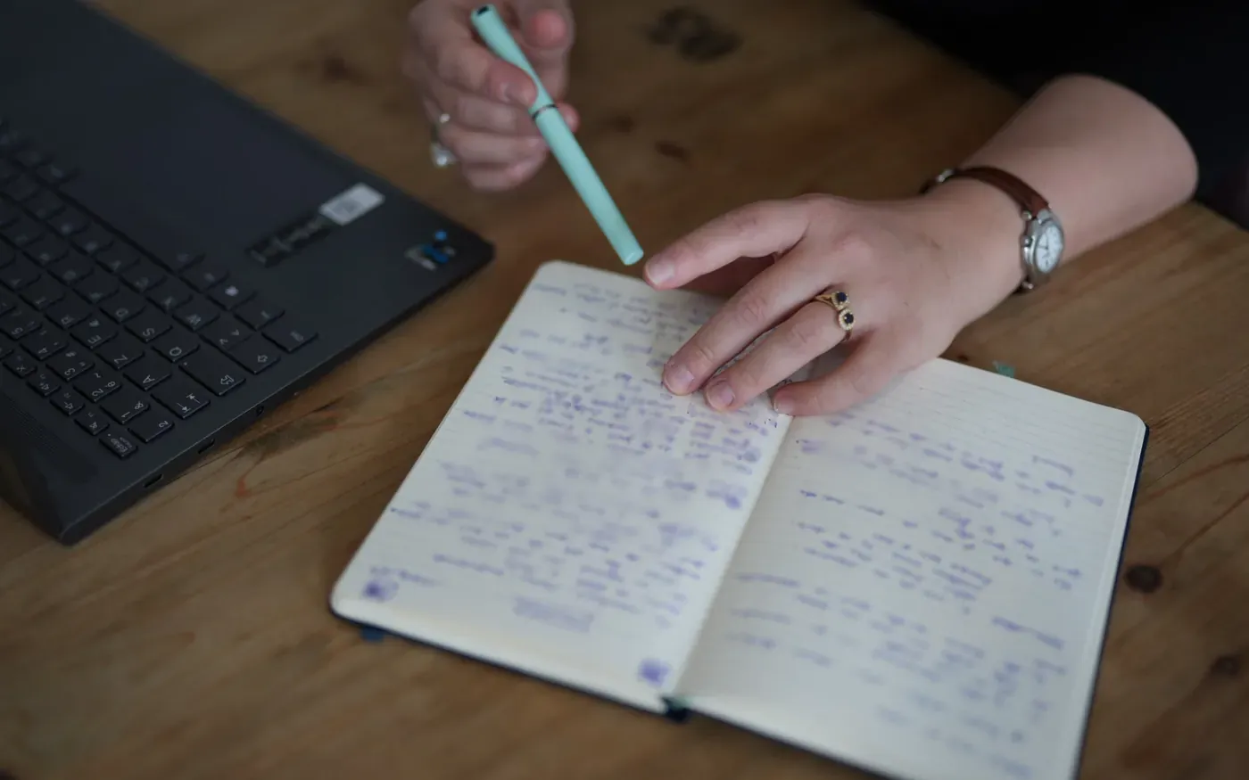 Prise de notes pendant une séance
